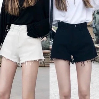 Quần short nữ ❤️quần đùi nữ❤️ chất kaki jean co dãn lưng cao về hai màu trắng đen Phong cách hàn quốc-KPICLOTHER