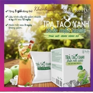 [TĂNG SÉT 3 GÓI ]TRÀ TÁO XANH GIẢM CÂN KELLY DETOX HIỆU QUẢ KHENH_BEAUTY