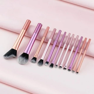 12 Bộ Cọ Trang Điểm Trọn Bộ Loose Powder Blush Highlight Eyeshadow Brush Bộ Quà Tặng Du Lịch Bàn Chải Trang Điểm