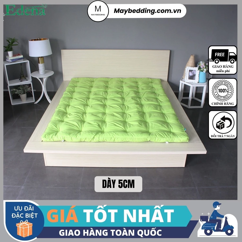 Topper Deluxe EDENA, Tấm Lót, Làm Mềm Nệm (Màu Xanh Lá) - Hàng Chính Hãng