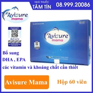 [Tích điểm tặng quà] Avisure mama Chính hãng - Bổ sung DHA, EPA, cácVitamin và khoáng chất (Hôp chứa 2 hộp 30 Viên)