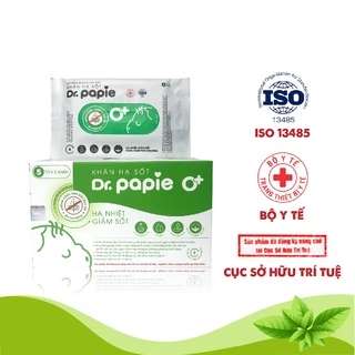 Khăn Lau Hạ Sốt Dr Papie 0+ Cho Bé Hạ Nhiệt Giảm Sốt Ngăn Ngừa Co Giật