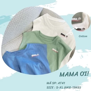 AT41 Áo thun cộc tay chất cotton cho bé trai bé gái 3 màu basic dễ lựa chọn nhà Mama