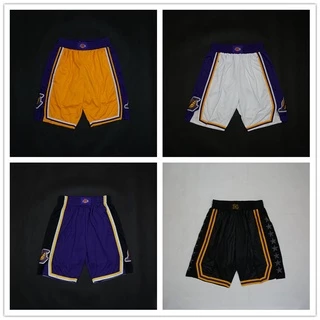 Quần Short Bóng Rổ Thêu Chữ Lakers Phong Cách Retro Năng Động