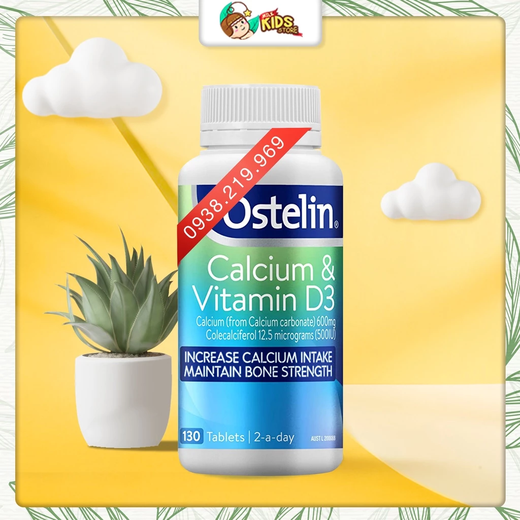 [Mẫu mới] Viên Uống Canxi Cho Bà Bầu Ostelin Calcium & Vitamin D3 của Úc 130v