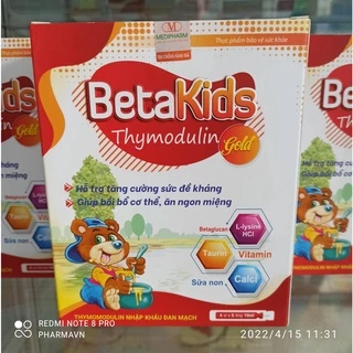 Betakids thymodulin gold tăng cường sức đề kháng,bồi bổ cơ thể,giúp bé ăn ngon miệng ( hộp 20 ống)