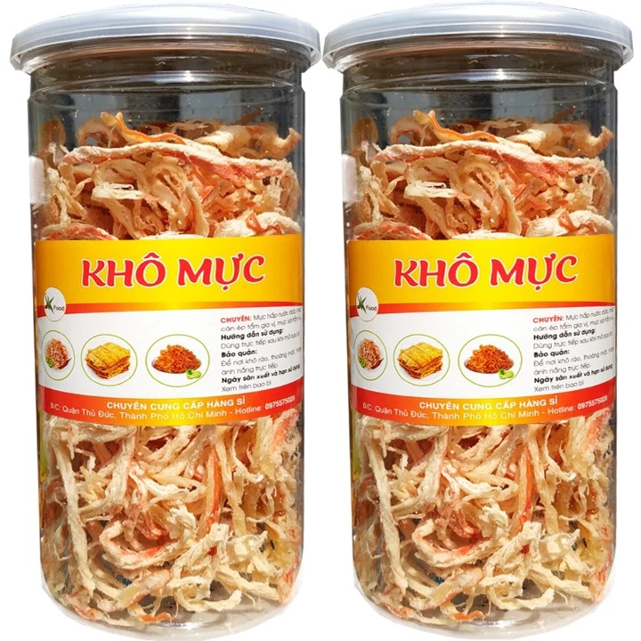 [Mã GROSALE2703 giảm 8% đơn 250K] COMBO 2 HŨ 500G - MỰC XÉ SỢI HẤP NƯỚC CỐT DỪA HIỆU SK FOOD (MÓN ĂN VẶT SIÊU HOT)