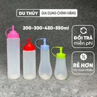 Chai đựng tương, đựng nước mắm, chai đựng sữa vòi nhỏ và lớn 200 ml - 300 - 450 - 550 - nhựa PP chính phẩm an toàn