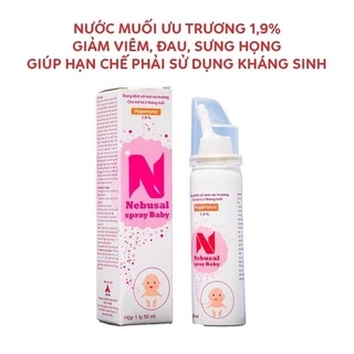 DUNG DỊCH XỊT MŨI ƯU TRƯƠNG  NEBUSAL SPRAY BABY 1,9%