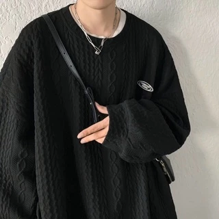 Áo sweater dáng rộng màu trơn thời trang Hàn Quốc cho nam nữ