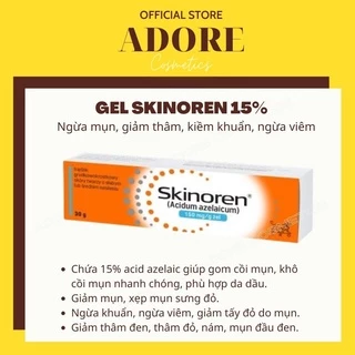 Chấm mụn Skinoren gel với 15% Acid azelaic giúp giảm mụn, giảm thâm tuýp 30g