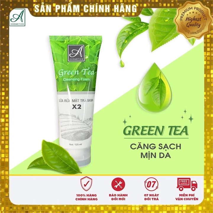 [Chính Hãng] Sữa rửa mặt trà xanh X2 A cosmetics