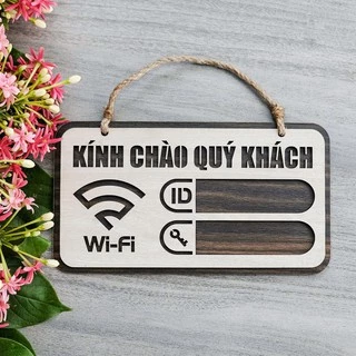Bảng gỗ password Wifi - bảng gỗ WC - treo tường , cửa - có ghi sẵn thông tin ( hình 3 )