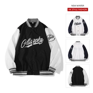 Áo Khoác Varsity Jacket Bomber Cổ Đứng Dáng Rộng Thêu Họa Tiết Kiểu Cổ Điển Thời Trang Cho Nam Và Nữ form rộng