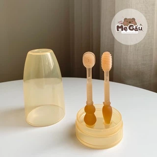 Bàn chải + rơ lưỡi silicone cho bé 6m+