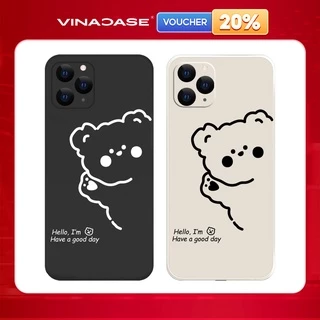 Ốp lưng Vina Case Iphone 6S/6 Plus/7G/8G/X/Xs/11/12/....dẻo cạnh vuông bảo vệ camera hình Gấu Hello