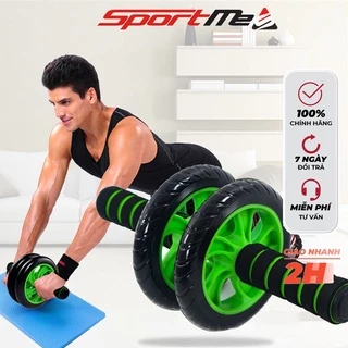 Con Lăn Tập Cơ Bụng 2 Bánh Cao Cấp  Sportme Tặng Thảm Lót Gối