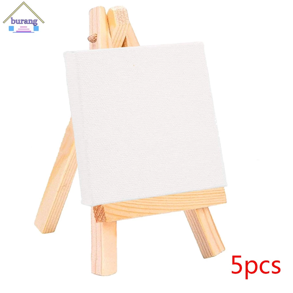 Set 5 giá vẽ + 5 tấm vải vẽ canvas trống kích cỡ mini nghệ thuật dành cho trẻ em