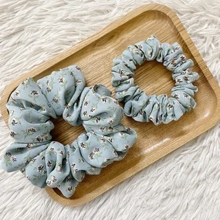 Dây buộc tóc Scrunchies voan xanh