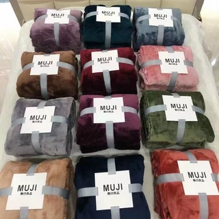 Chăn Lông Tuyết MUJI  Xuất Nhật Siêu Mềm Mịn Chăn Lông BLANKET Cao Cấp 2 lớp  2m x 2m 3