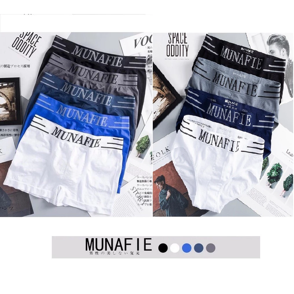Quần Lót Nam Munafie - Quần Sịp Nam Siêu co giãn 4 chiều Free Size Mỗi Quần 1 Túi Zip Sang Trọng