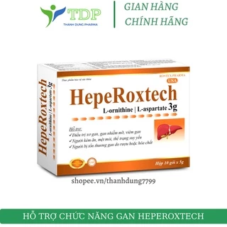 Cốm HepeRoxtech L-ornithine L-aspartat giảm xơ gan, men gan, nhiễm mỡ - 10 gói