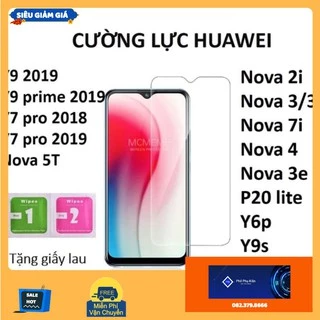 Kính cường lực Huawei trong suốt Nova 2i 3i 7i 3 3e 4 P20 lite Y6p Y9s Y9 prime Y7 pro Y6 Y30 P20 pro 2019 2018