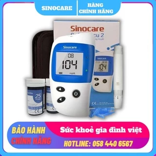 Máy đo đường huyết Sinocare Safe - Accu 2 + que Thử và kim chích máu