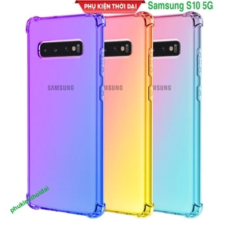 Ốp lưng Samsung S10 5G / S21 FE dẻo TPU đa sắc lồi 4 góc chống sốc chống va đập