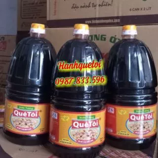 6 Can 2 lít NƯỚC TƯƠNG xì dầu Quê Tôi