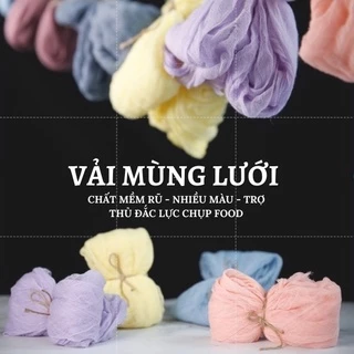 Khăn vải mùng lưới chụp ảnh decor nhiều màu/ Khăn Retro mềm rũ chụp hình food