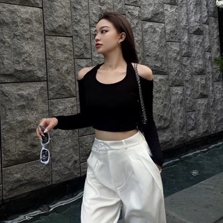 Áo Croptop Lòn Cổ Tay Dài