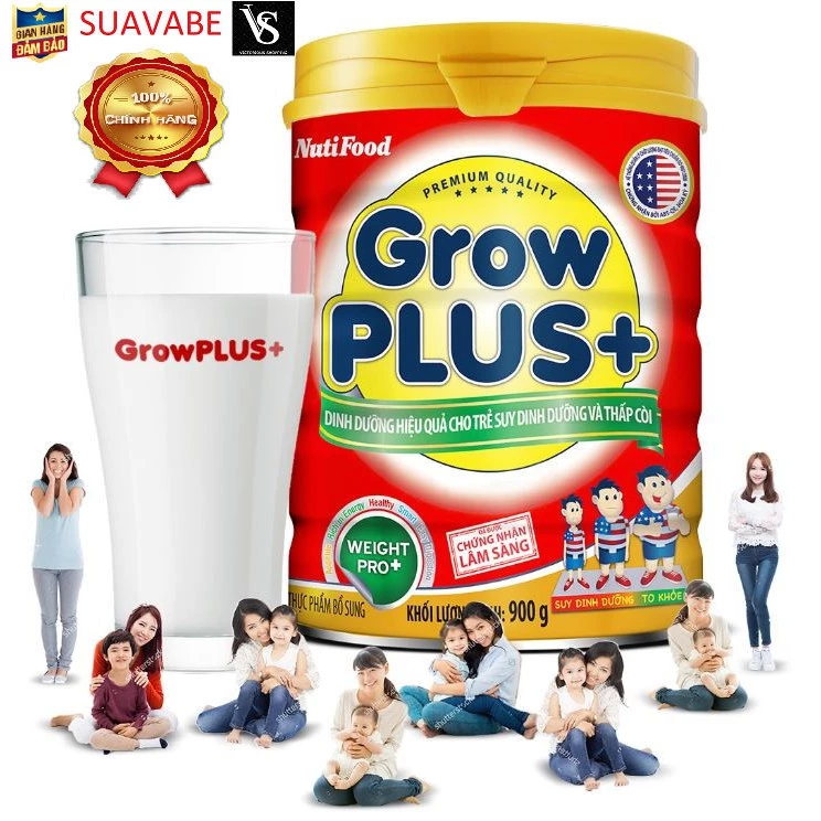 [Date mới] Sữa Bột Grow+ Plus Đỏ - Suy Dinh Dưỡng Lon 900g/1,5kg