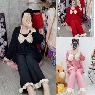 Pijama Nơ Babydoll Tay Dài Giá Rẻ