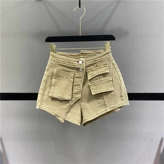 JSC Jiashucheng Quần Short Denim Giả Váy Ngắn Dáng Chữ a Rộng Lưng Cao Phong Cách Mới Mùa Hè Cho Nữ