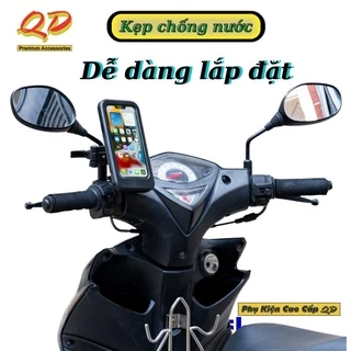 Kẹp điện thoại xe máy chống nước đa năng điều chỉnh xoay 360 độ, hàng cao cấp - QD