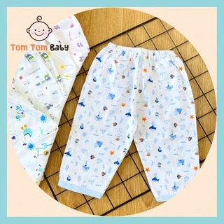 Quần sơ sinh ( 1 cái) cotton cao cấp JOU | Mẫu Quần Dài Họa Tiết | Size 1,2,3 cho bé sơ sinh - 9kg