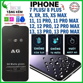 Cường Lực Chống vân tay iphone 11 pro max xs max 7 plus 8 plus x xr 6 6s 12 pro max 13 pro max - AG Nhám xịn