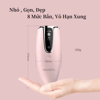 Máy triệt lông vĩnh viễn OMMON IPL Premium spa tại nhà 8 cấp độ, vô hạn xung bắn, liệu pháp trẻ hóa da,  bảo hành 12t