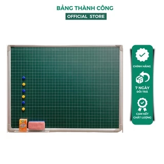 Bảng từ xanh viết phấn có kẻ ô ly chuẩn Korea (60x80 cm). Tặng hộp phấn, bông lau, nam châm BH 2 năm.