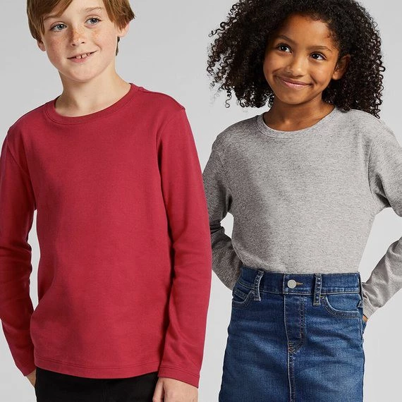 Áo thun dày dài tay cổ tròn trẻ em KIDS dòng Soft Touch T - shirt của UNIQLO (Size 160)