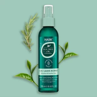 Xịt dưỡng tóc 5 trong 1 Hask TEA TREE OIL & ROSEMARY Spray 175ml