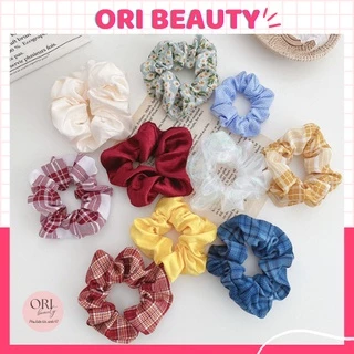 Dây Buộc Tóc Scrunchies, Cột Tóc Vải Scrunchies Phong Cách Hàn Quốc Dành Cho Nữ