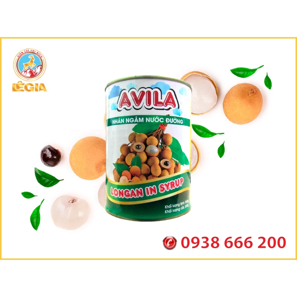 Nhãn Ngâm Nước Đường AVILA 560G