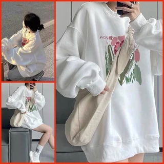 Áo Sweater FVSEZO Unisex [FREESHIP] Nỉ form rộng tay bồng oversize màu trắng kiểu dáng cute hàn quốc đẹp