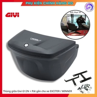 Combo Thùng Giữa Givi G12N Và Pát Gắn Cho Xe Exciter135/150 - Winner V1/X Hàng Chính Hãng Bảo Hành 2 Năm