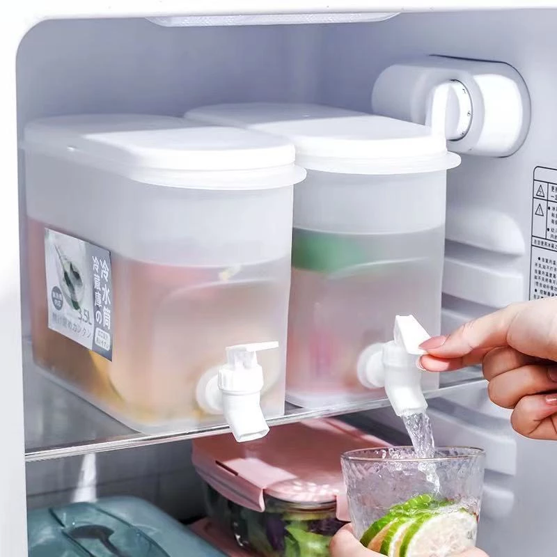 Bình Nước Có Vòi Để Tủ Lạnh, Nhựa Dẻo PP Cao Cấp, Công Nghệ Nhật Giữ Nhiệt, Dung Tích 3.5L