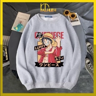 Áo sweater nỉ unisex in LUFFY ONEPIECE ngầu đét (40-70kg)