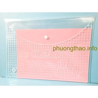 10 Túi Clear bag, túi khuy bấm đựng hồ sơ khổ F (To hơn khổ A4)