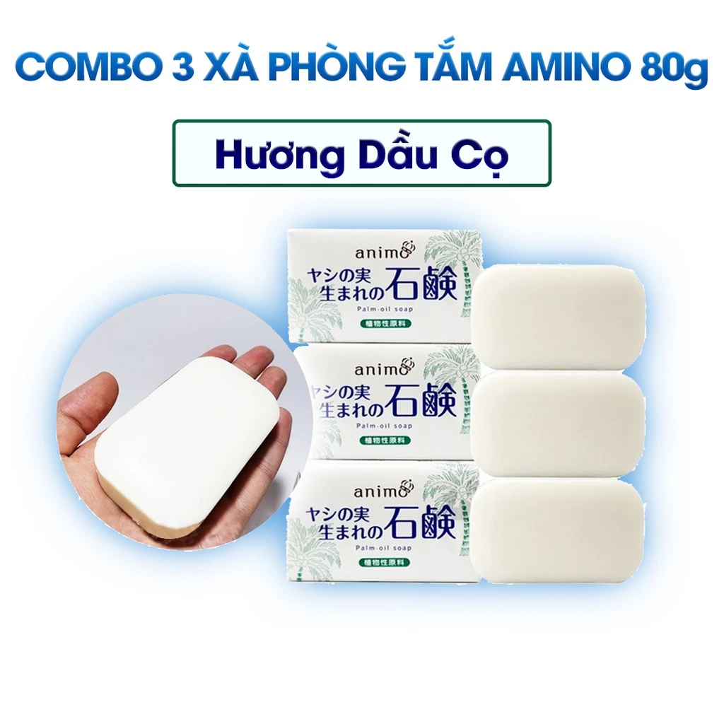 Set 3 Xà bông tắm hương dầu cọ Amino Nhật Bản